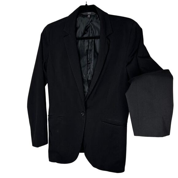 Mossimo Jet Black One Button Welt Pockets Casual Blazer Jacket Size XS - Picture 1 of 9